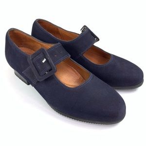 BeautiFeel Navy Leather Mary Jane Shoes